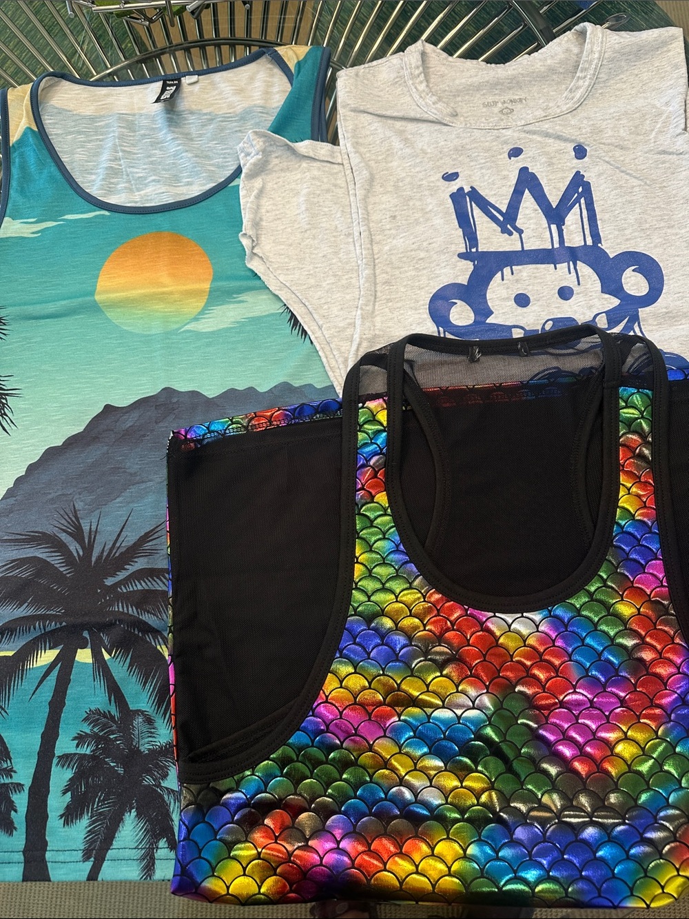 Men's Multicolor Rainbow Scale Tank Top - Unbranded